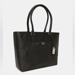 GUESS Elegant Black Embossed Tote